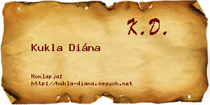 Kukla Diána névjegykártya